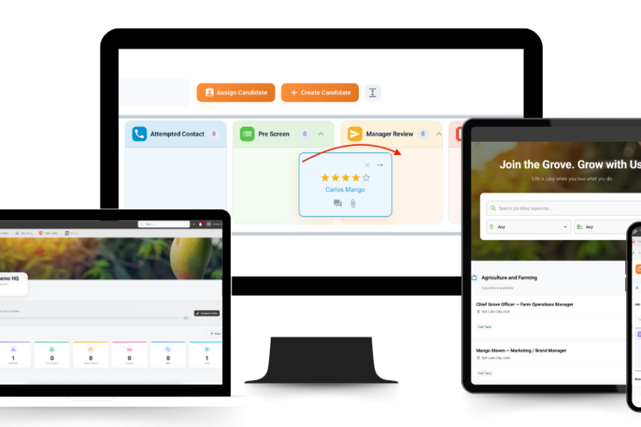 GateKeeper applicant tracking system shown across desktop, tablet and mobile devices
